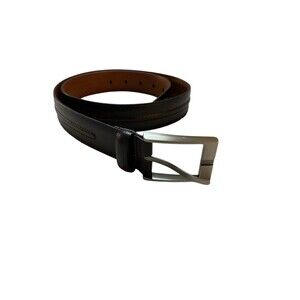Jos A Bank Italian Leather Belt Size 32 Dark Brown New